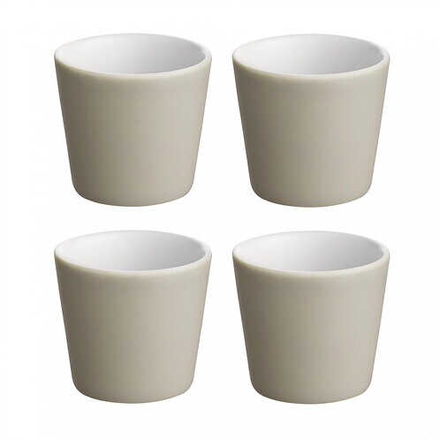 Alessi - Tonale Espressotassen-Set 4tlg. - hellgrau/Steingut/4 Stück/Ø 6 cm