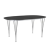 Fritz Hansen - B613 Superelliptischer Tisch 180cm - schwarz/Gestell verchromt/Laminat/mit Alukante