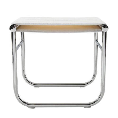 Cassina - Le Corbusier LC9 Badhocker - weiß/Gestell verchromt/Frotteestoff abnehmbar