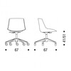 MDF Italia - Flow Office Chair With Star Base & Wheels - line drawing