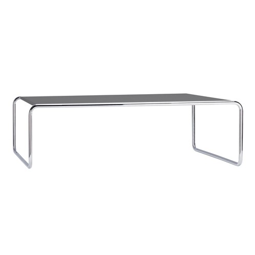 Thonet - Thonet B20b - Table basse - noir/hêtre noir teinté/châssis chrome/ avec étagère/120x80x36cm