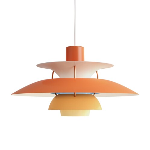 Louis Poulsen - PH 5 - Suspension - orange/mat laqué mouillé/bielles orange/H 26.7cm/Ø 50cm