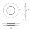Fontana Arte - Lunaire LED - Applique murale/plafonnier - dessin au trait