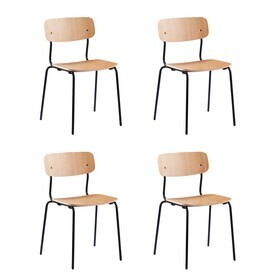 FDB Møbler - J182 Holmen Chair Stackable Set of 4