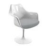 Knoll International - Tulip Armlehnstuhl drehbar - weiß/mit Sitzkissen/Bezug powder weiß Hallingdal 103