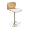 la palma - Kai Bar Stool Adjustable - oak blanched/incl. leather cushion white/adjustable in height from 54 to 79 cm