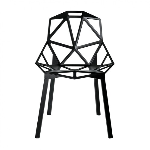Magis - Chair One - Chaise empilable  - noir/laqué/piètement en aluminium profilé anodisé, poli/pour intérieur et extérieur