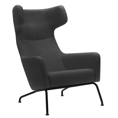 Softline - Havana - Fauteuil - anthracite/étoffe feutre 610/PxHxP 79x107x96cm/structure noir