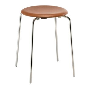 Fritz Hansen - DOT™ kruk leer onderstel staal verchroomd