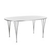 Fritz Hansen - B613 Superelliptic Table 180cm - white/frame chromed/laminate/with alu angle