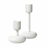 iittala - Nappula Kerzenständer 2er Set  - weiß/H: 1x 10,7cm / 1x 18,3cm/Handwäsche