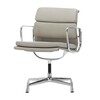Vitra - EA 208 Soft Pad Eames Chair -Chaise de bureau - cuir couleur de sable/châssis aluminium poli/patins de protection y compris