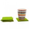 Hey-Sign - Hey-Sign - Lot de 4 Dessous-de-Bouteilles Carrés - Mai vert / 9x9cm/feutre/H 5mm