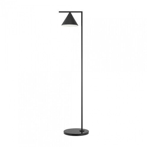 Flos - Captain Flint LED Stehleuchte - anthrazit/ schwarz/gebürstet/BxH 37,3x153,7cm/mit Dimmer