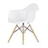 Vitra - Eames Plastic Armchair DAW - Fauteuil H43cm - blanc/piètement en érable avec patins de protection/croisillons en fils d'acier laqué noir