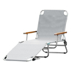 Jan Kurtz - Fiam Amigo Lounger With Armrest - grey/synthetic fabric/WxHxD 69x29x190cm/frame aluminium