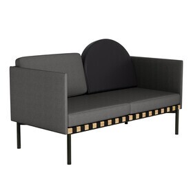 Petite Friture - Grid sofa met 2 armleuningen onderstel eiken