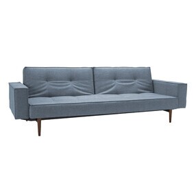Innovation Living - Splitback Styletto Schlafsofa mit Armlehnen Holz dunkel