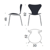 Fritz Hansen - Serie 7 Stuhl Leder vollgepolstert 46cm - Strichzeichnung