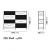 Vitra - Eames Storage Unit ESU Shelf - line drawing