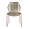 Moroso - Tropicalia - Chaise - marron clair/capuchons antidérapant PVC/structure acier inoxydable rouge/54x81x56cm