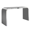 müller möbelfabrikation - Highline M10-3 Cocktail Table - silver RAL 9006/satin finish/table edge polished stainless steel/240x60x95cm
