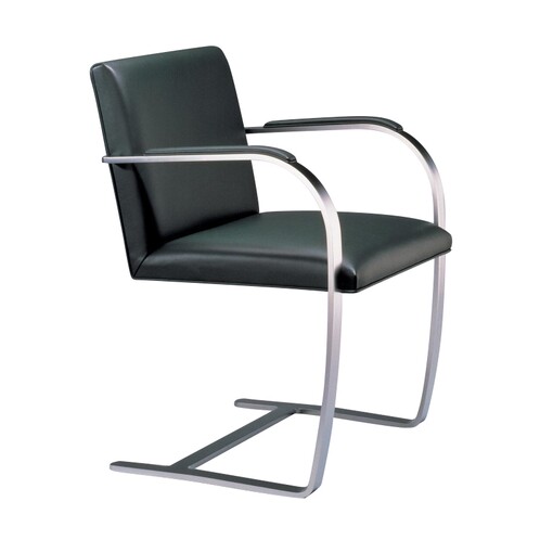 Knoll International - Brno - Fauteuil - noir/structure chromée/cuir Volo