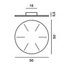 Foscarini - Multi Canopy round - white/H 5.5cm/Ø 50cm/for 6-9 lights (depending on lamp) - line drawing