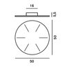 Foscarini - Mehrfach Baldachin rund - weiß/H 5.5cm/Ø 50cm/für 6-9 Leuchten (je nach Leuchte) - Strichzeichnung