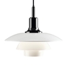 Louis Poulsen - PH 3 1/2-3 Glass Suspension Lamp - opal/black 	metallized/glossy/Ø33cm
