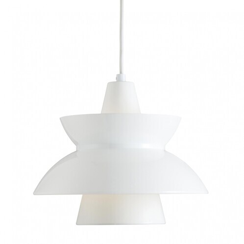 Louis Poulsen - Doo-Wop - Suspension - blanc/revêtu par poudre intérieur/câble blanc/H 24.5cm/Ø 28.3cm