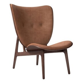NORR 11 - Elephant Lounge Sessel Leder Gestell dunkel gebeizte Eiche