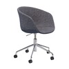 HAY - About a Chair Armlehnstuhl höhenverstellbar - anthrazit/Stoff Hallingdal 166/Gestell aluminium glänzend/mit weichen Rollen/ H: 74,5-87,5cm