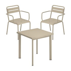 Emu - Set de jardin table 70x70cm + 2 chaises de jardin avec accoudoirs Star