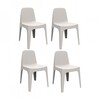 Vondom - Solid - Kit de 4 chaises - ecru/H x W: 80 x 60cm/pour interieur et exterieur