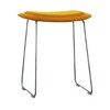 Cappellini - Hi Pad Hocker 45cm - gelb/Stoff Hallingdal 407D/Gestell satinierter Edelstahl