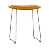 Cappellini - Hi Pad Hocker 45cm - gelb/Stoff Hallingdal 407D/Gestell satinierter Edelstahl