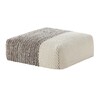 GAN - Mangas Space Square - Pouf - ivoire/tressage gris/100% laine/bourre: polystyrène et mousse/LxPxH 90x90x30cm