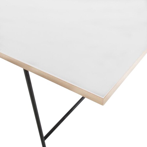 Richard Lampert - Eiermann- Plateau de table - blanc/chant chêne/160x90cm