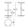 Magis - Tibu Barhocker gepolstert 60-70cm - Strichzeichnung