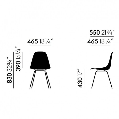 Eames plastic discount side chair dsx