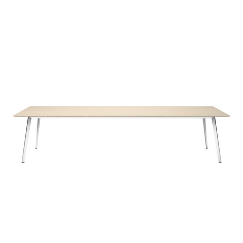 Montana - JW Tisch 120x320cm - eiche/massiv/Gestell aluminium poliert