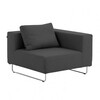 Softline - Ohio - Sofa-hoekelement 98x98cm - antraciet/vilt 623/onderstel chroom/met 1 rugkussen 62x45cm