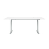 Montana - HiLow 2 Schreibtisch 90x180cm - schneeweiß/aluminium/elektrisch höhenverstellbar/H 63.5-127cm/Gestell rund/bis zu 130kg belastbar/inkl. Kabelhalter