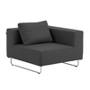 Softline - Ohio Sofa Corner Element 98x98cm - anthracite/felt 623/frame chrome/incl. 1 back cushion 62x45cm