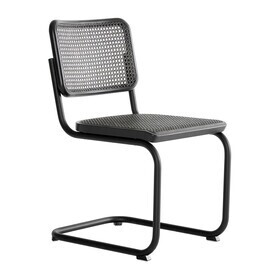 Thonet - S 32 V sledestoel met vlechtwerk Dark Melange