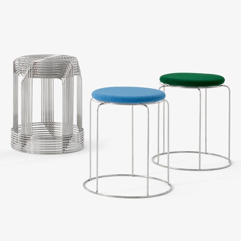&Tradition Wire VP11 Stool with Seat Pad | AmbienteDirect