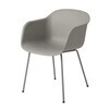 Muuto - Fiber Chair Armchair With Tube Base - grey/frame grey/54.5x76.5x55cm