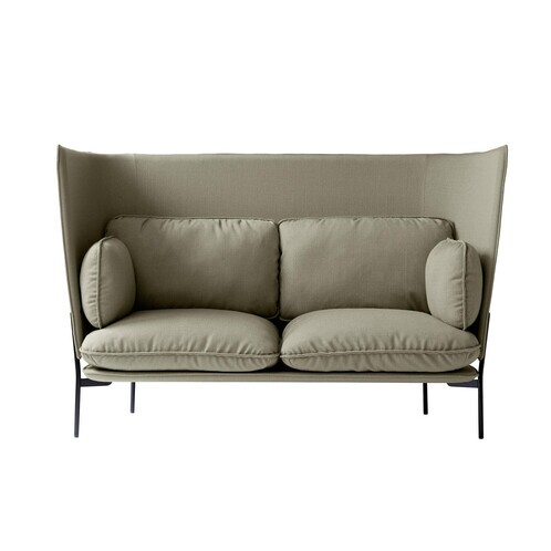 &tradition - Cloud High Back LN6 Sofa mit hohem Rücken - beige/Stoff kvadrat fiord 951/BxHxT 180x115x90cm/Füße schwarz