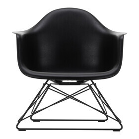 Vitra - Chaise avec accoudoirs Eames Plastic LAR RE noir